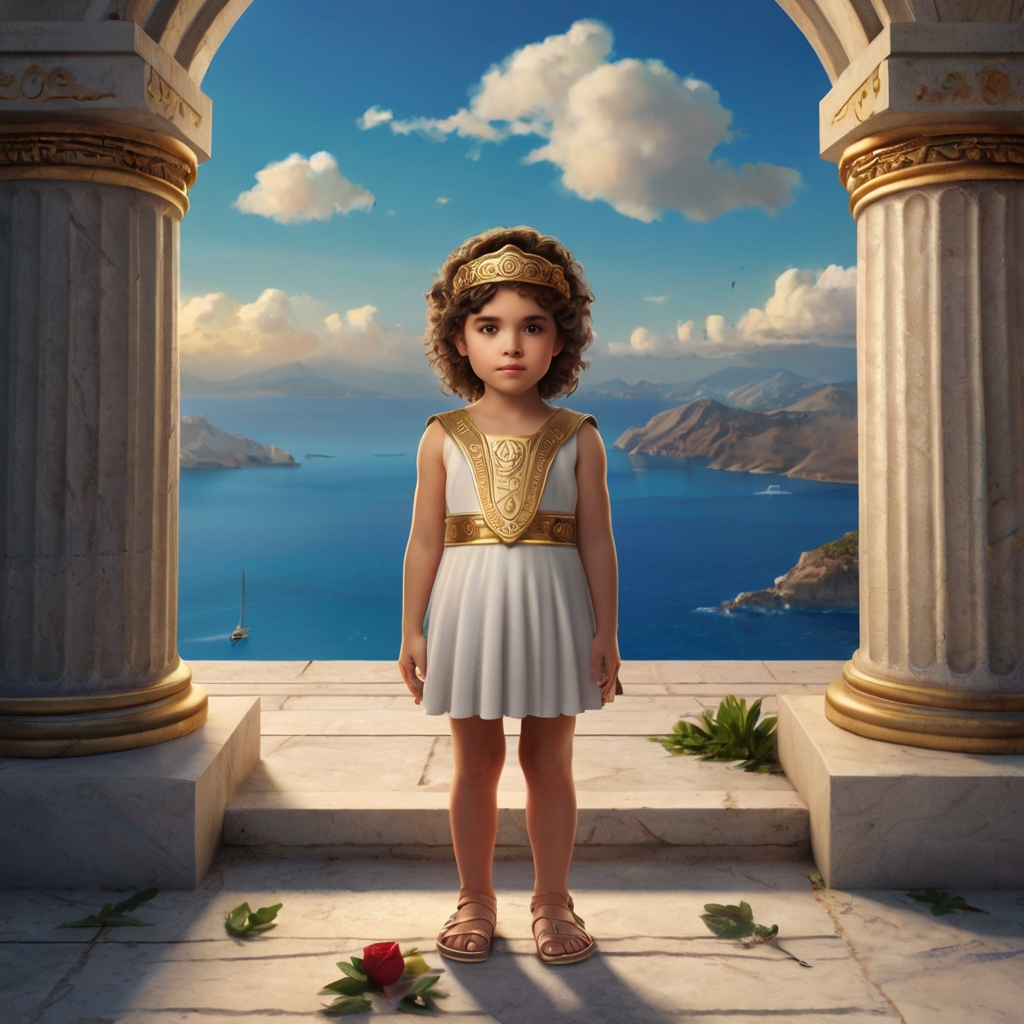 A Greek girl standing in the middle of the temple - Greek Mythology Girl Names - Baby Journey