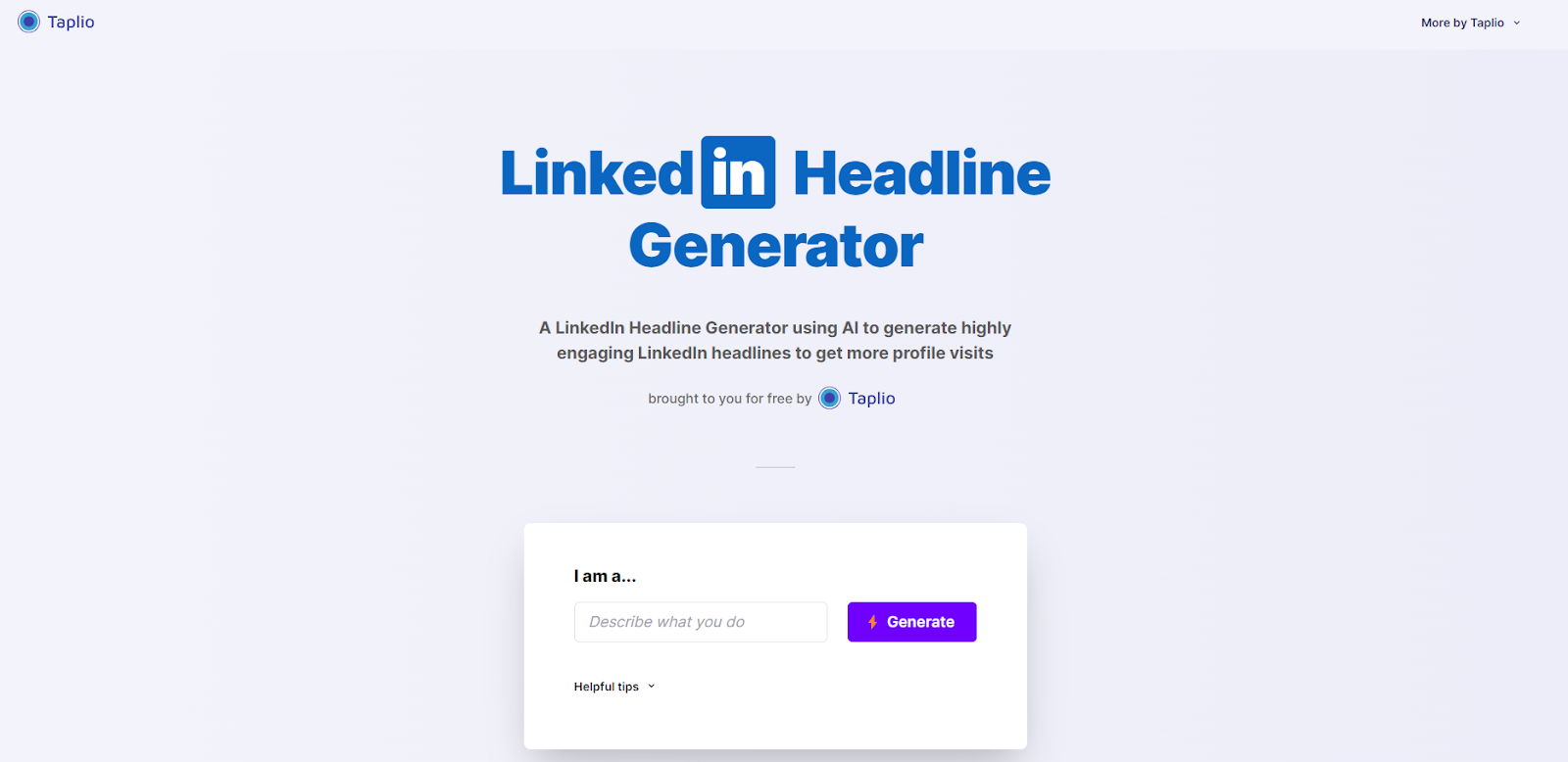 Taplio LinkedIn Headline Generator