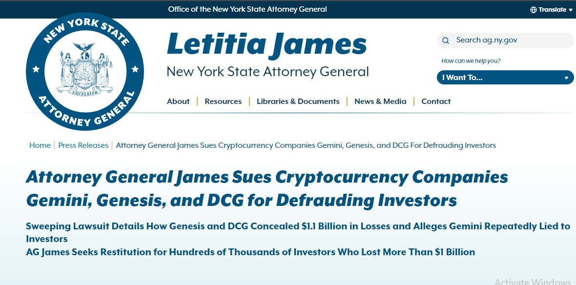 New York Takes Legal Action Against Crypto Firms For $1 Billion Investor Losses