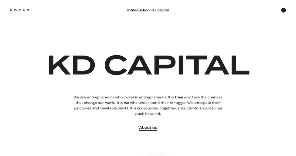 business website design example from KD capital