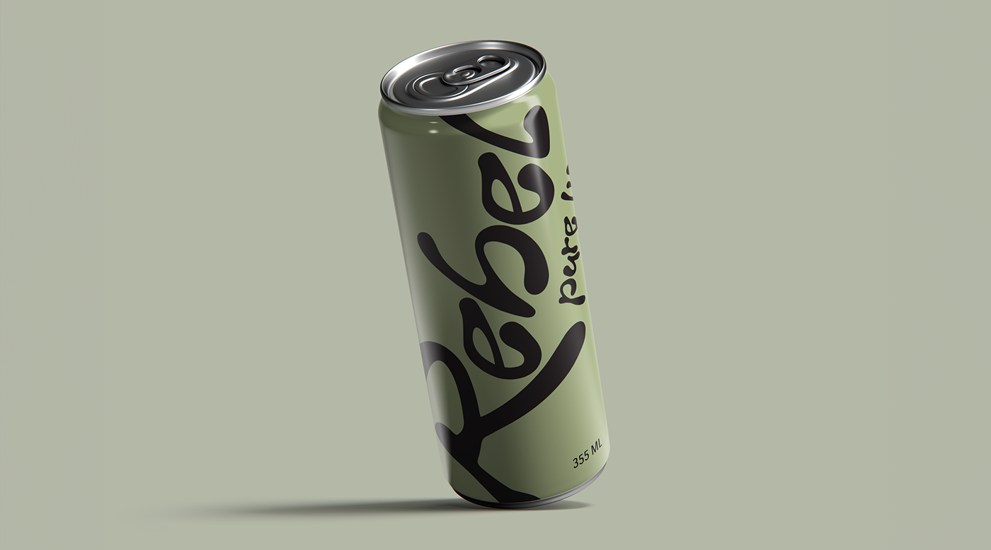 brand identity branding  visual identity logo Logo Design rebel packing Packaging water soda can