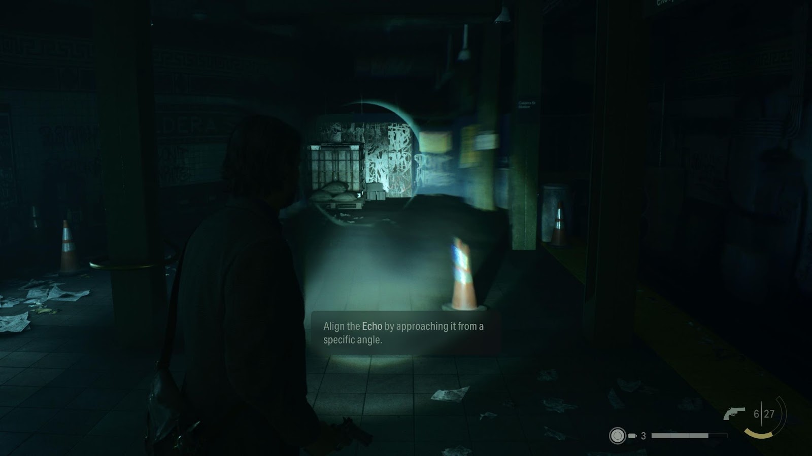 An in game screenshot of an Echo from Alan Wake 2