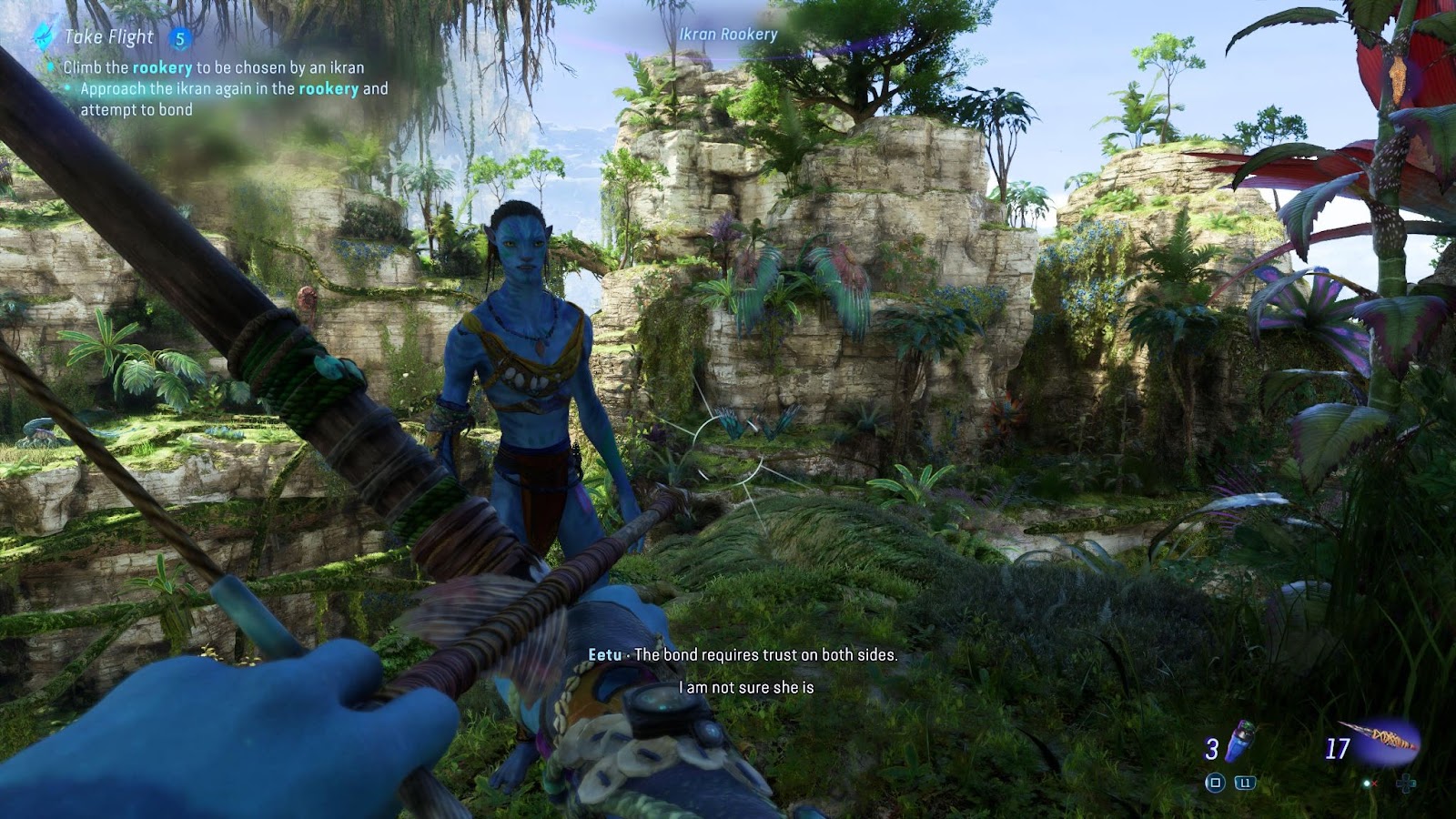 An in game screenshot of Eetu in Avatar: Frontiers of Pandora