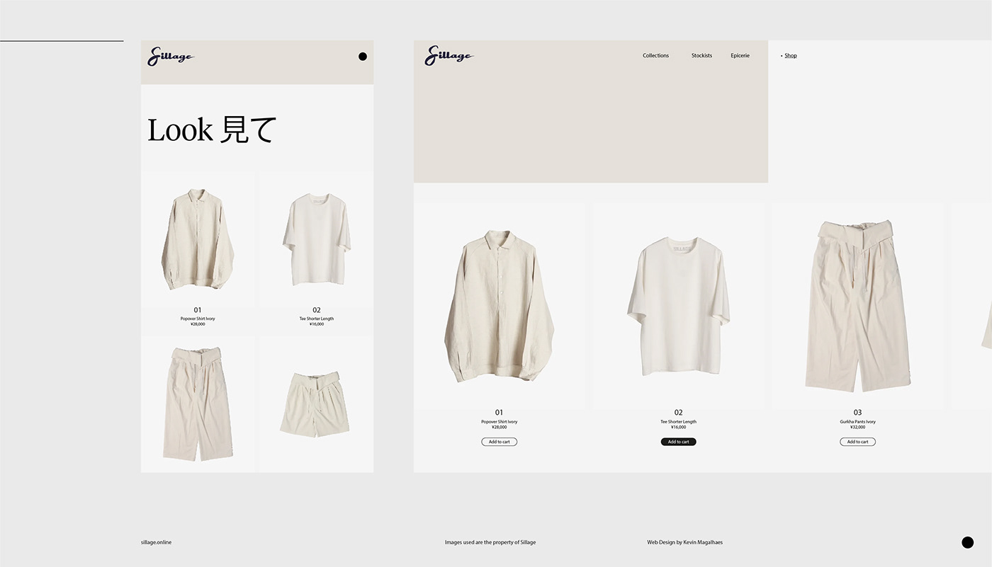 Web design UX Clothing japanese minimal modern color shop designer tokyo Fashion  block