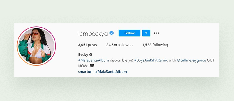 iambeckyg is a big influencer on Instagram.