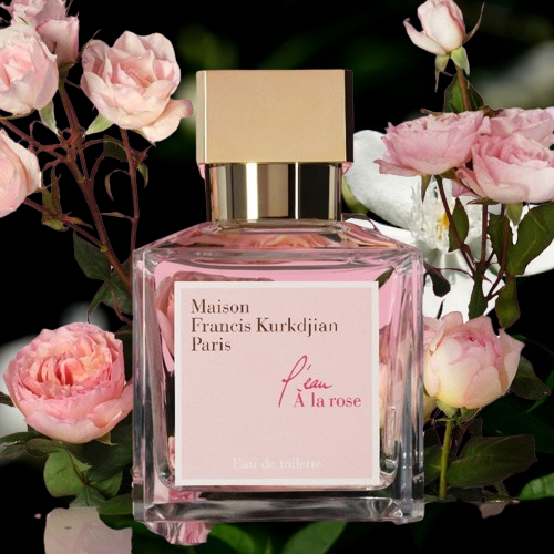 Image of Maison Francis Kurkdjian À La Rose Eau De Parfum bottle, embodying the essence of romance and femininity with its floral fragrance.