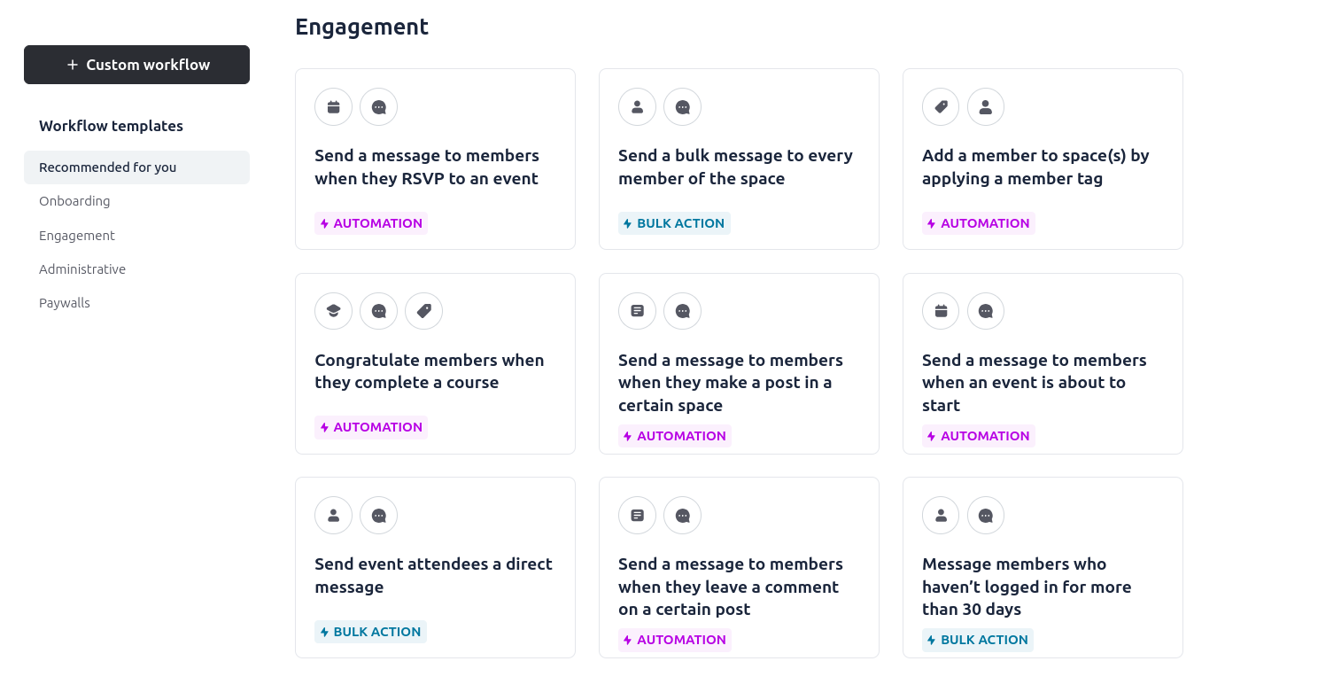 Circle workflow template