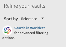 The WorldCat facet in UC Library Search.