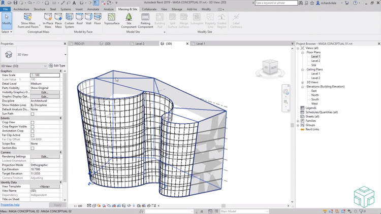 View of a Revit structure 