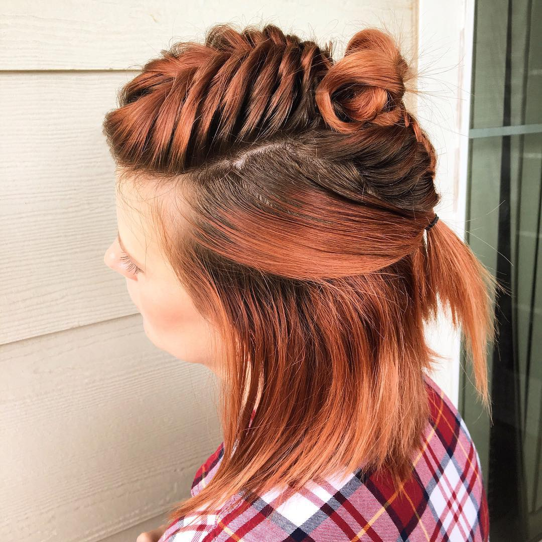 Double French Plait Braids for Short Hair