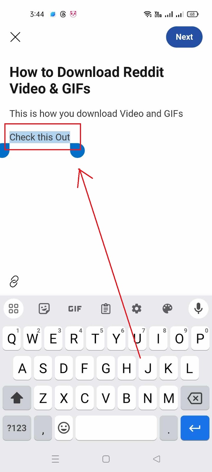 How to Add Links into Reddit Post and Comments - Highlight the Text you Want