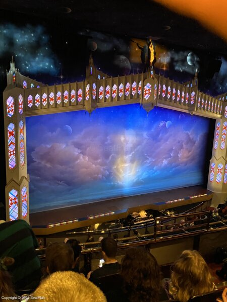 View from seat Circle D36 at Prince of Wales Theatre in London for The Book of Mormon