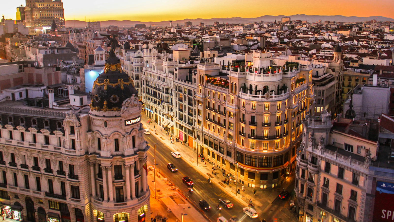 A bustling city in Spain