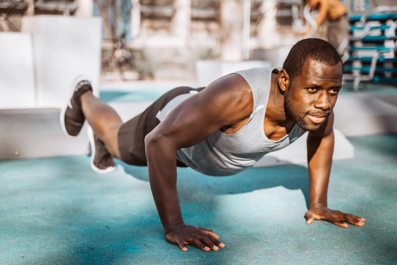 A man doing a workout 