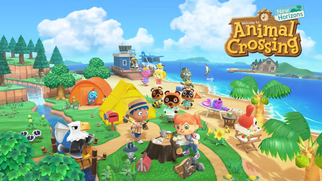 The cover photo for Animal Crossing, perfect holiday cozy gaming.