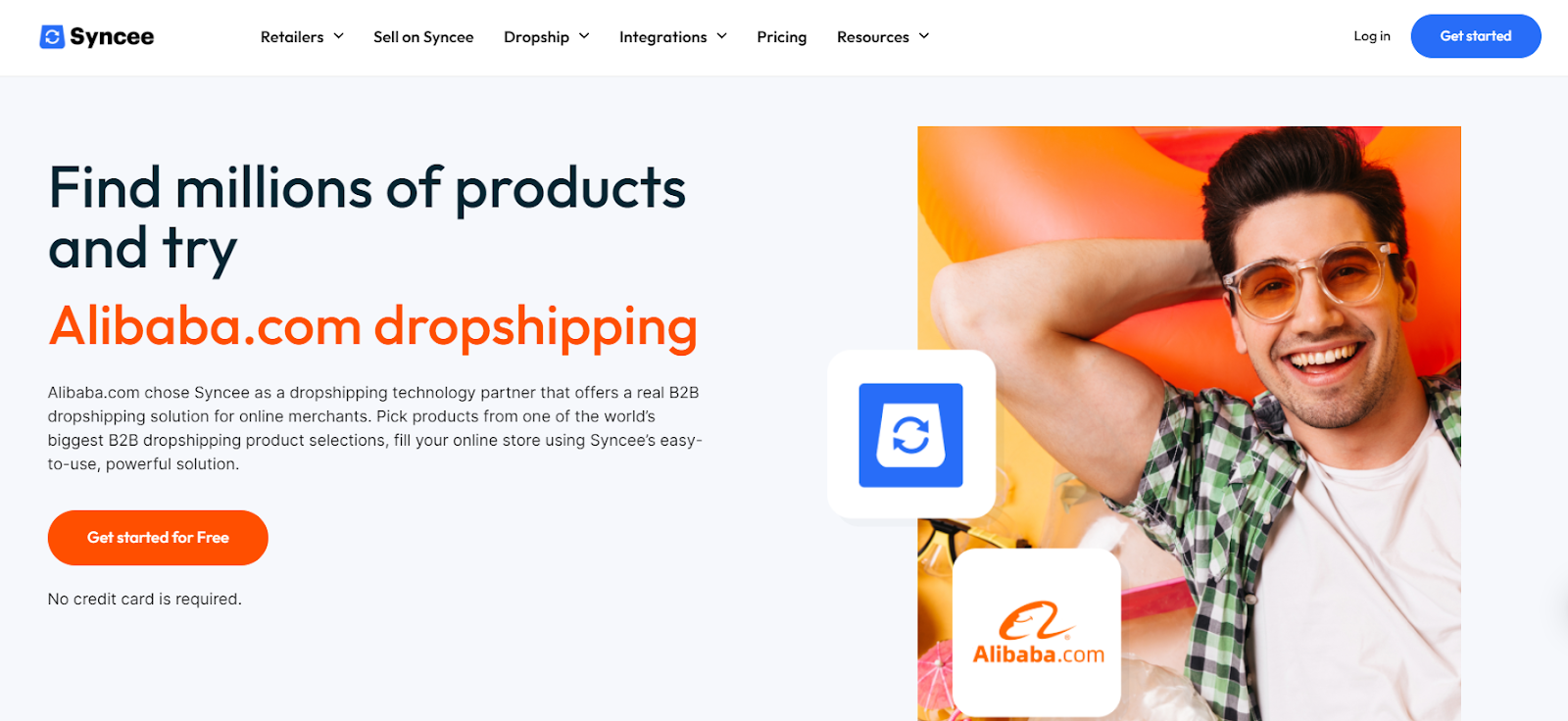Syncee: official Alibaba partner. Home page of the Syncee app.