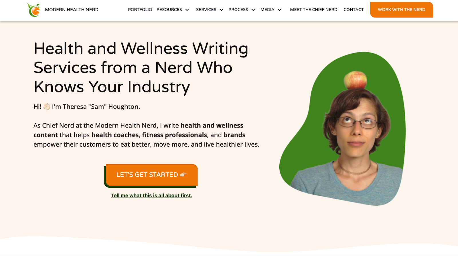 freelancer website example, Modern Health Nerd