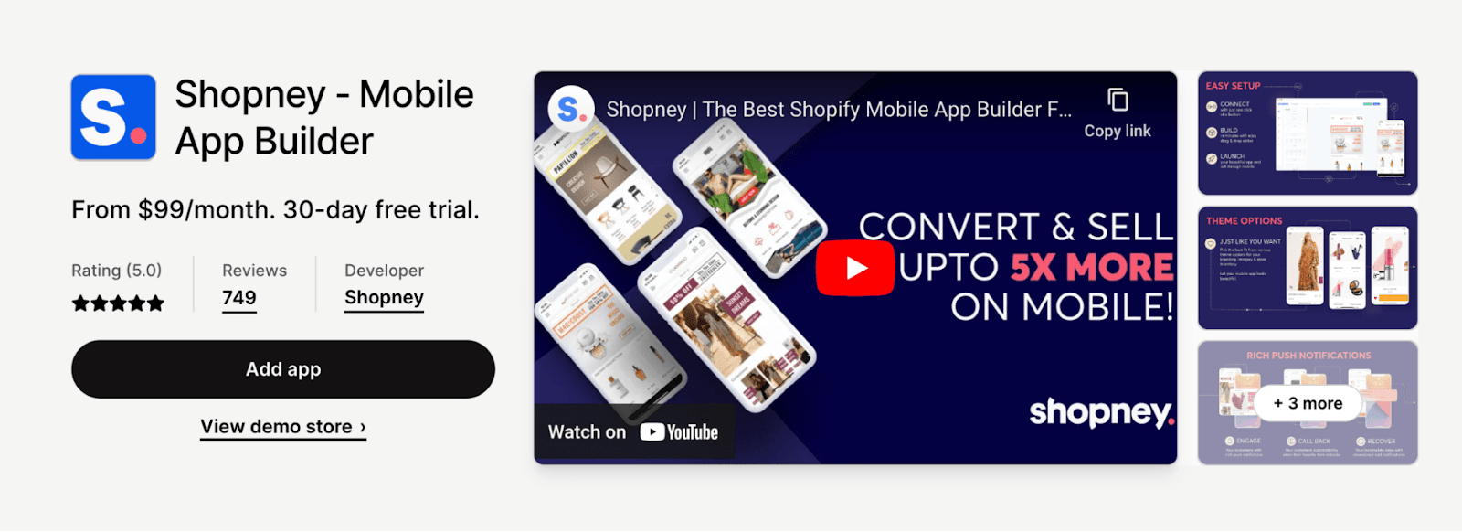Shopney- Shopify App Store page