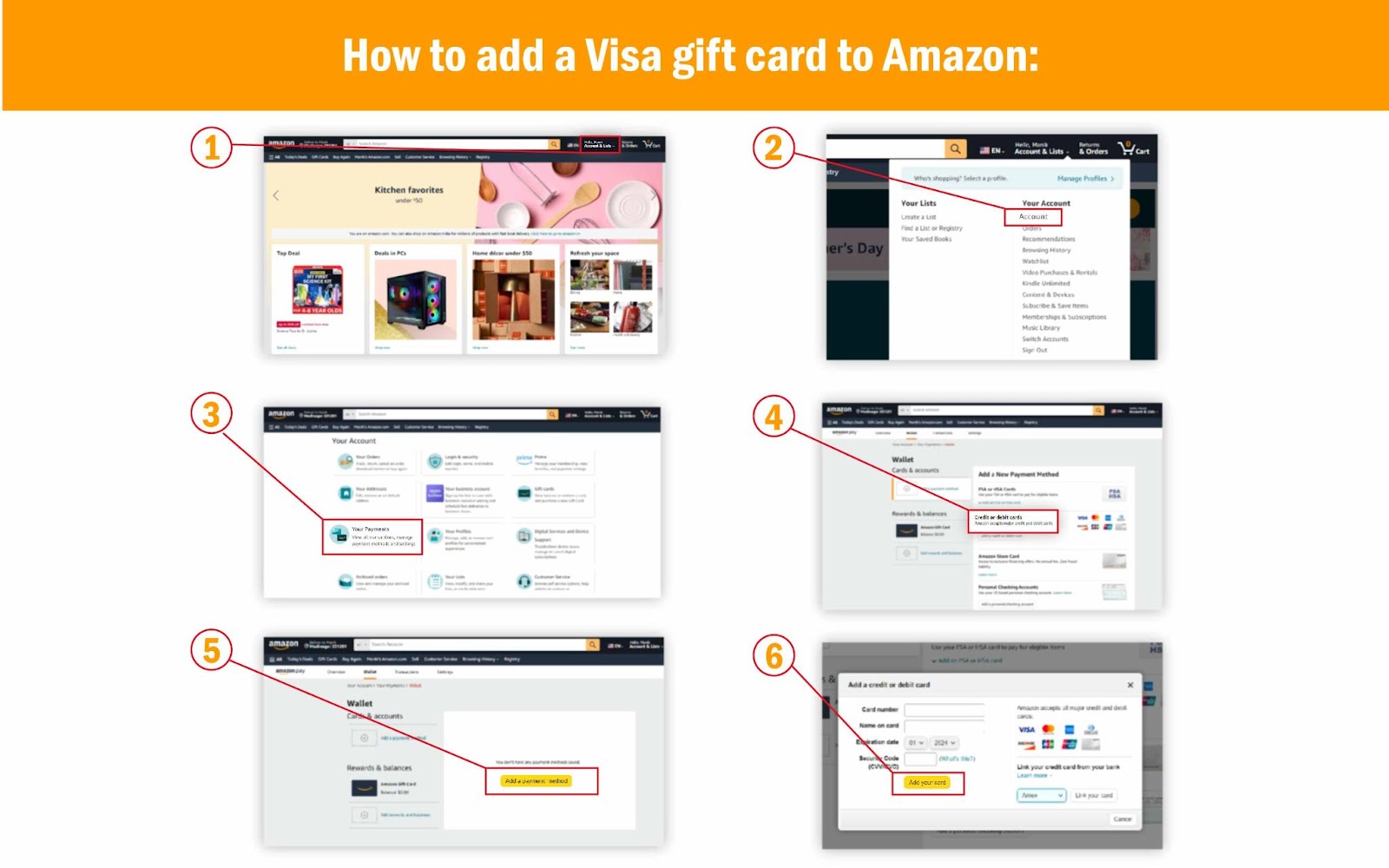 How To Use a Visa Gift Card on Amazon