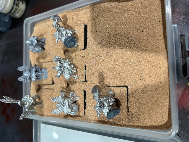 A plastic box with small figurines in it

Description automatically generated
