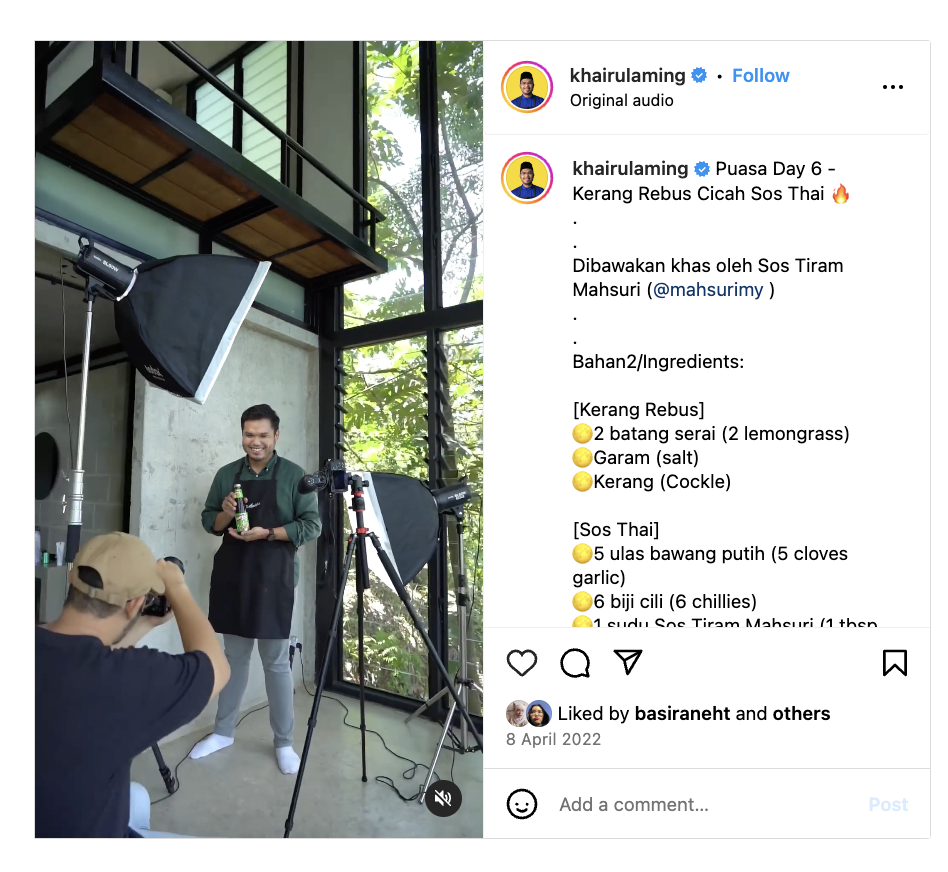 Khairulaming is an example of an influencer with good marketing strategies