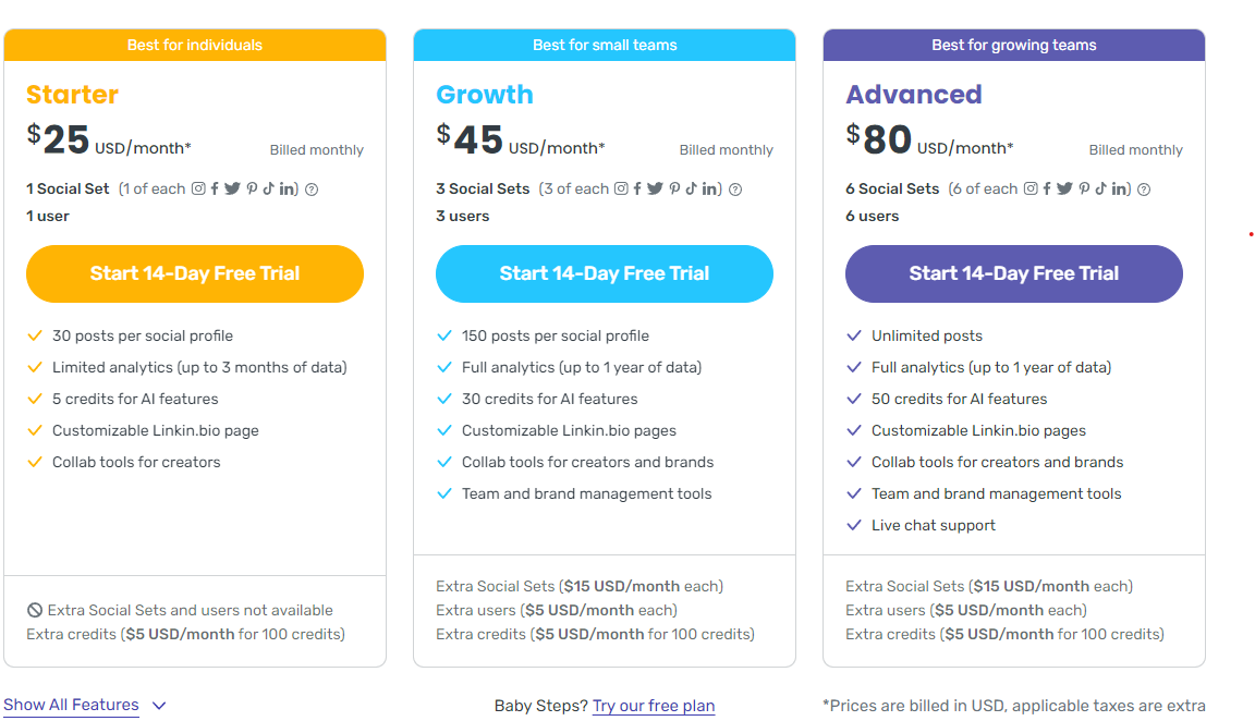 Pricing Plans for Later