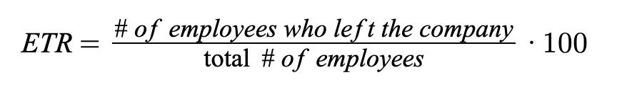 equation depicting employee turnover rate