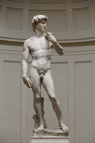 statue of michaelangelo as an example of 3D perspective