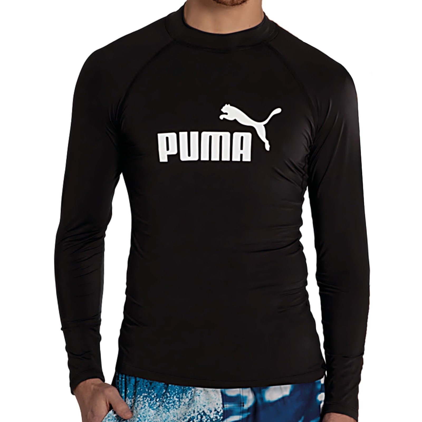 Camiseta Manga Longa UV50+, Puma, Masculino M Preto (002)