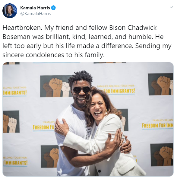 Joe Biden and Kamala Harris pay tribute to Chadwick Boseman | Editorji
