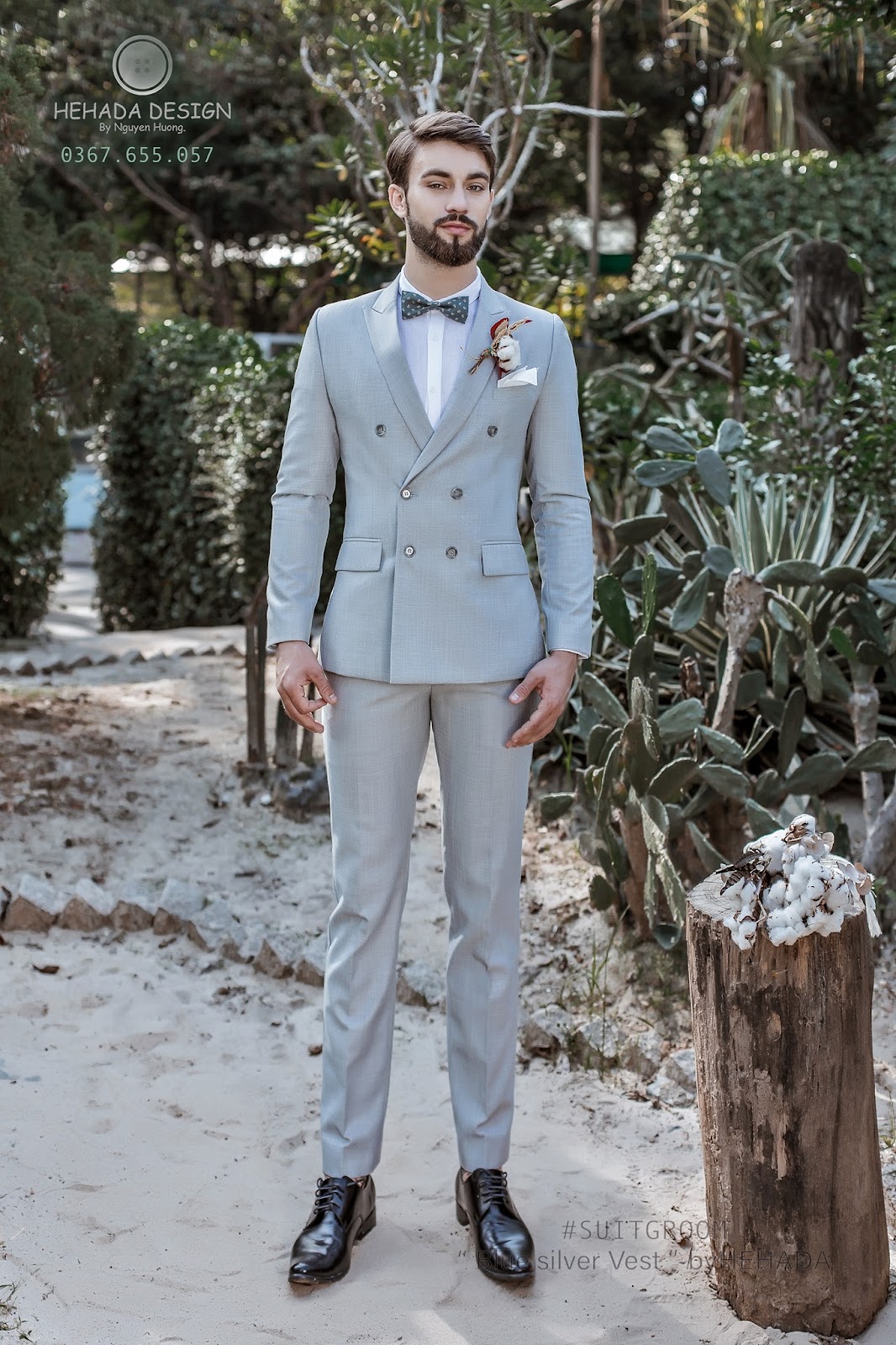 Form suit chú rể Blue Silver 