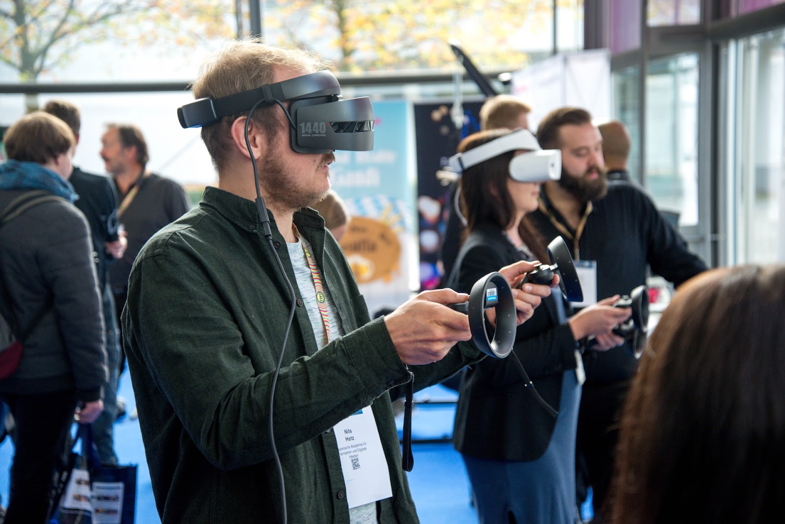 event attendee using VR technology