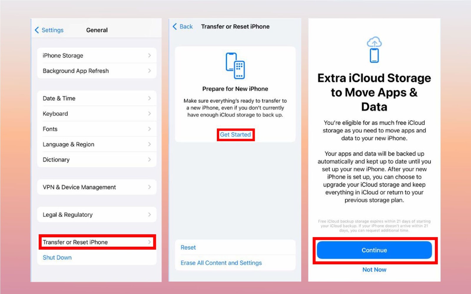 ransfer data from iPhone to iPhone through iCloud Backup

