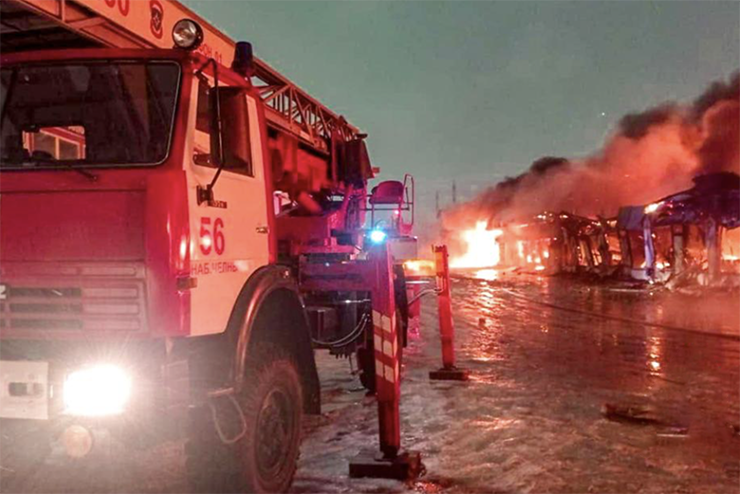 fire at a warehouse in Naberezhnye Chelny