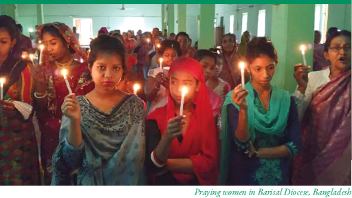 Praying women in Barisal Diocese, Bangladesh
