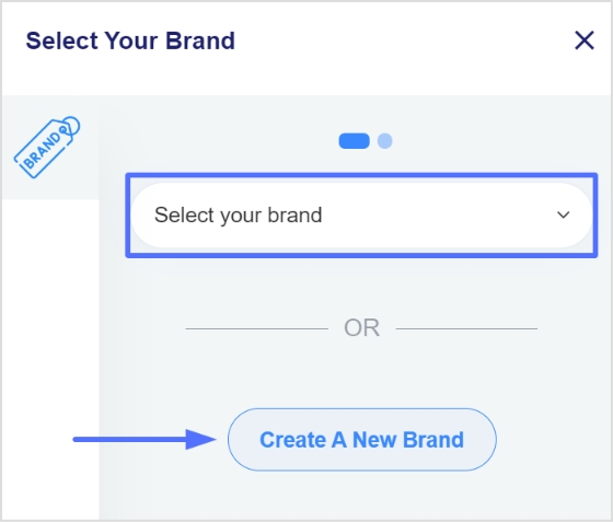 Select or create a brand