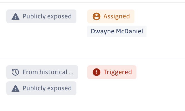Incidents with Assigned and Triggered statuses