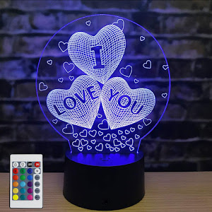 What Are Good Gifts for Valentine's Day? AZIMOM 3D I Love You Illusion Lamp