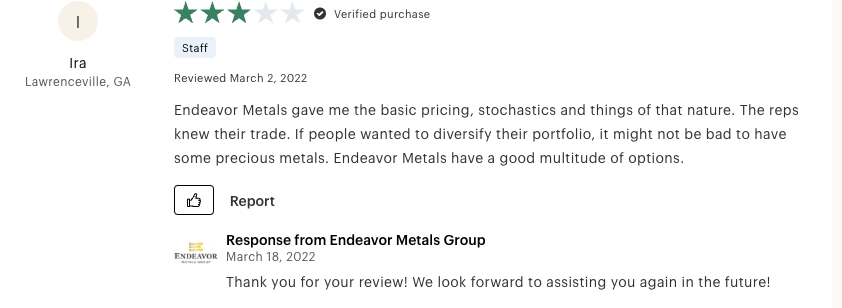 Endeavor Metals Group complaints example