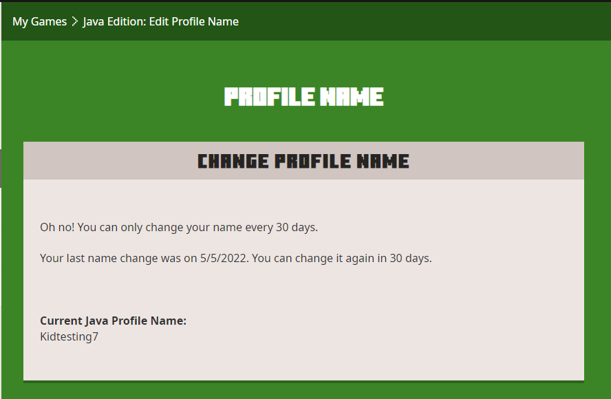 change profile name