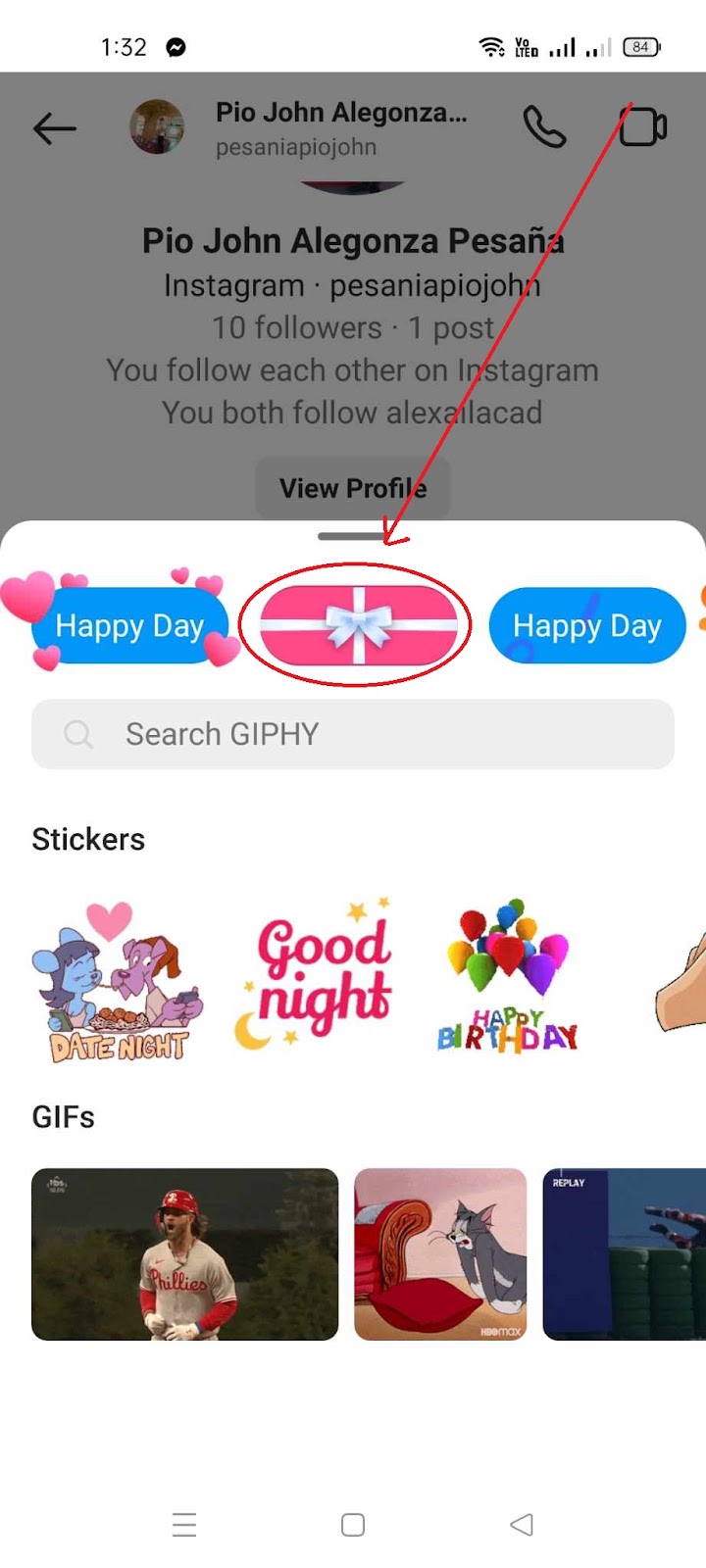 How to Send GIft Messages on Instagram - Choose Gift Message