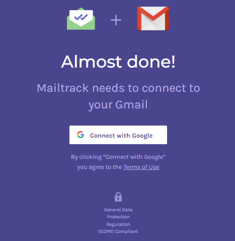 Connect Mailsuite with Gmail account page