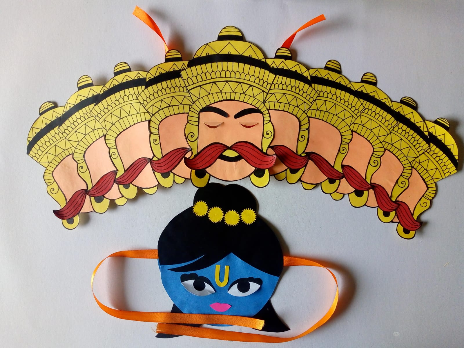 learn a Paper Craft Ravana Face Mask for Kids