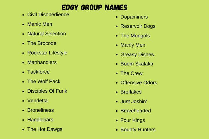 Edgy Group Names