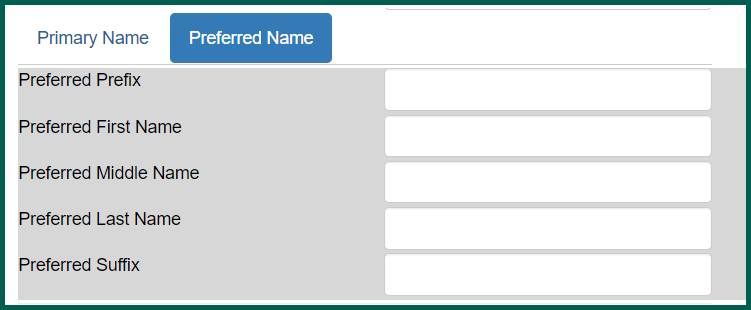 Preferred name fields