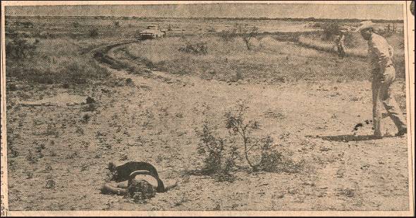 the bodies of Barbara Lemmons and Dorothy Gibson, found off Buckeye Road between Carlsbad and Hobbs. Both women were shot with .22 bullets. 