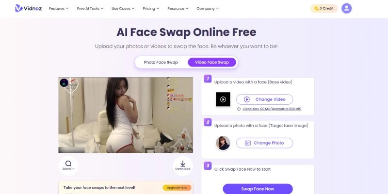 Vidnoz AI Face Swap - Fantasize Any Celebrity You Want