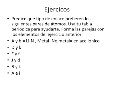 Predice el tipo de enlace (ionico, covalente no polar o covalente