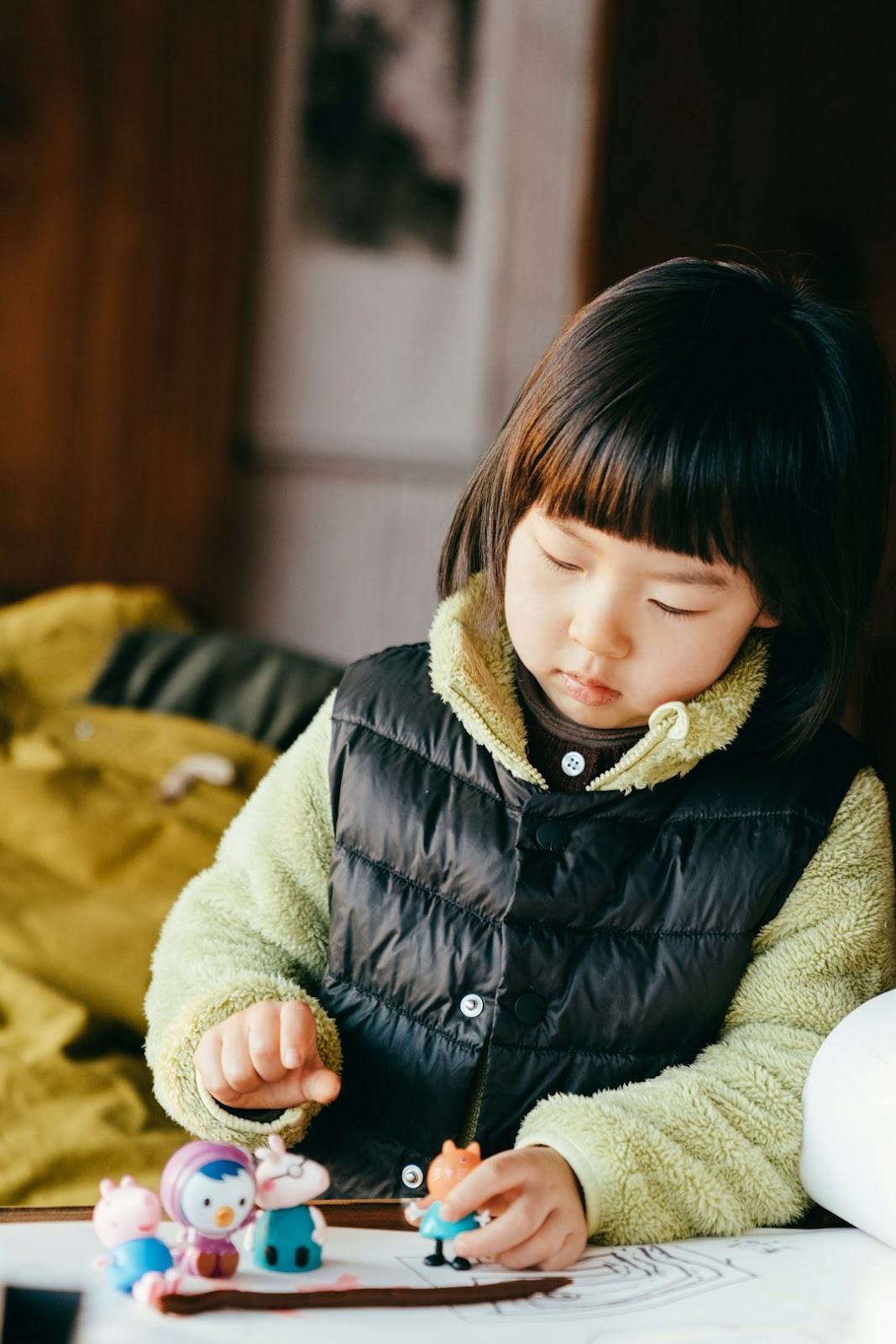 Child playing with toys