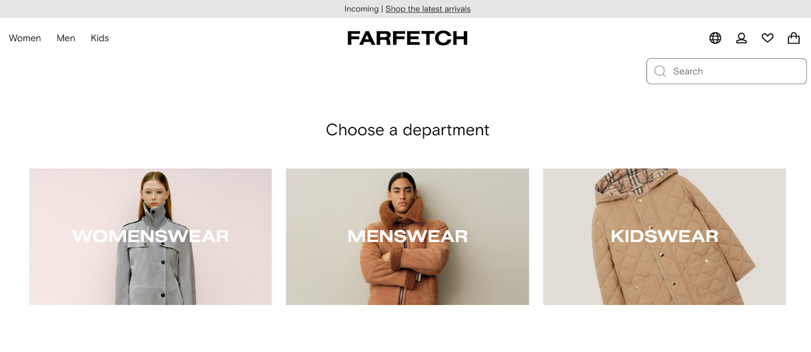 Farfetch homepage